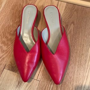 Enzo Angiolini red leather mules. Size 10